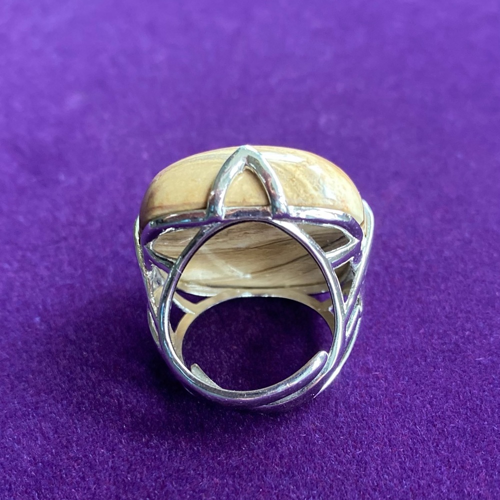 925 Silver Brown Agate Statement Ring - image 5